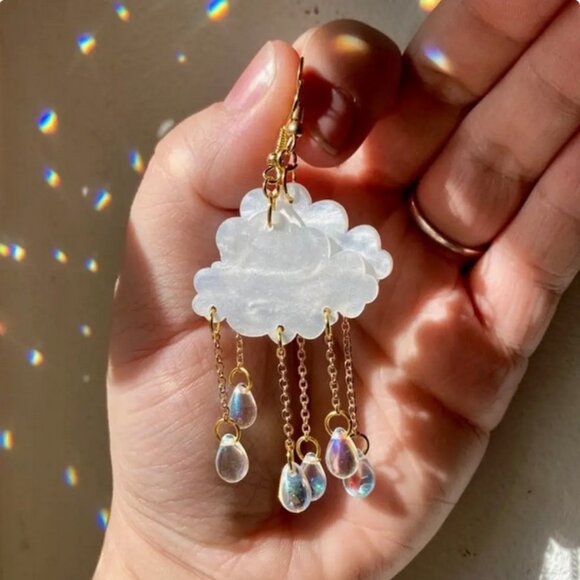 Rain Cloud Earrings - Picture 1 of 3